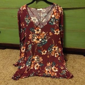 Criss Cross Floral Top